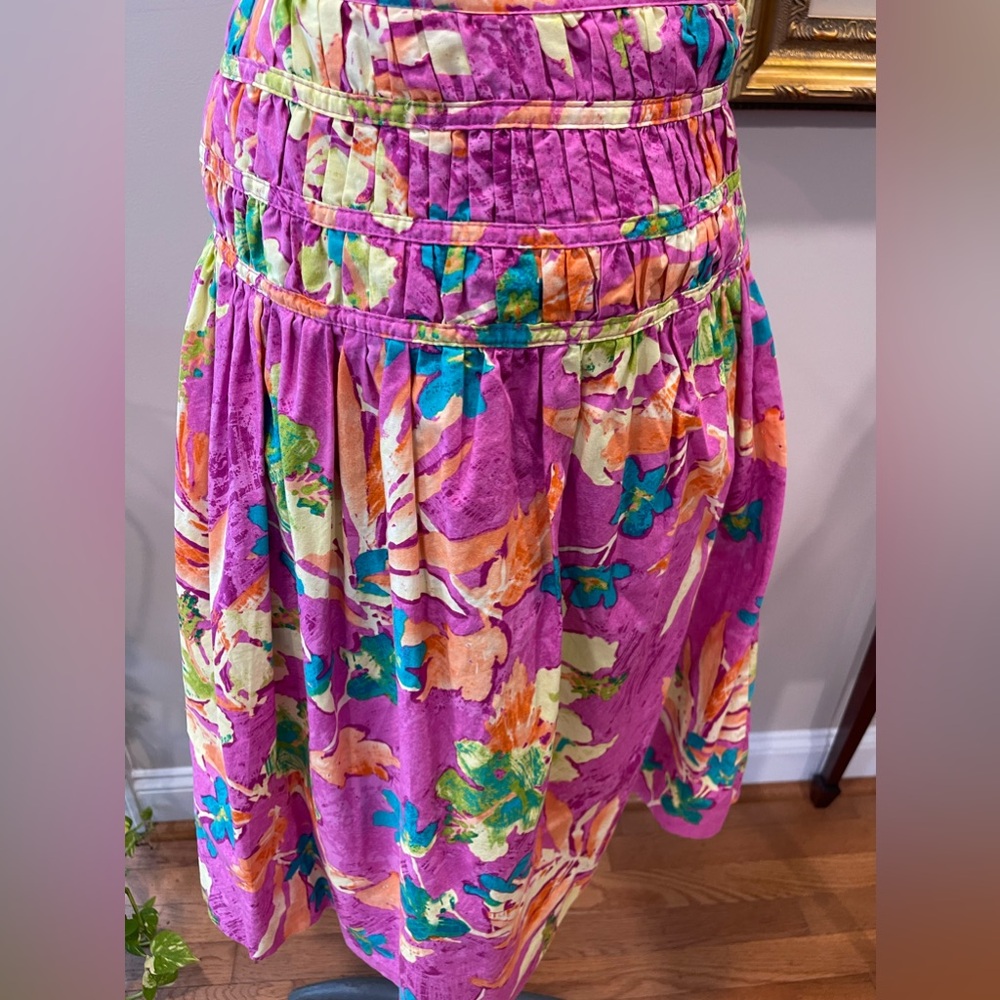 Jones wear jeans co ladies size 8‎ side zip Hawaiian print all cotton skirt - Picture 3 of 12